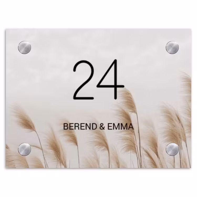 Pampasgras - Klassiek Naambord Rechthoek middel -3d