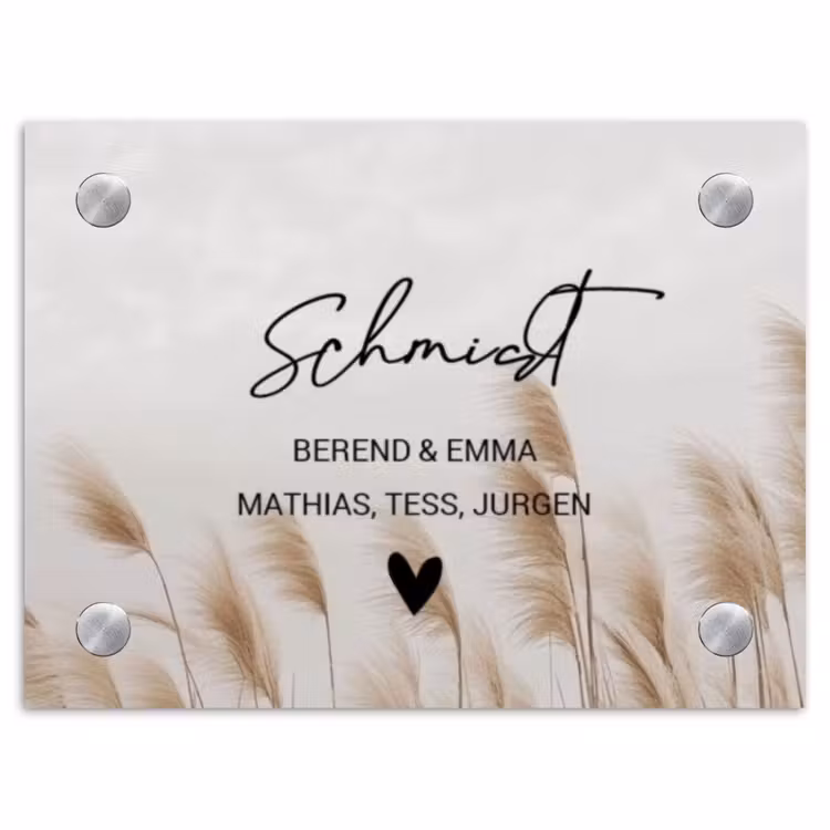 Pampasgras - Sierlijk Naambord Rechthoek middel -3d