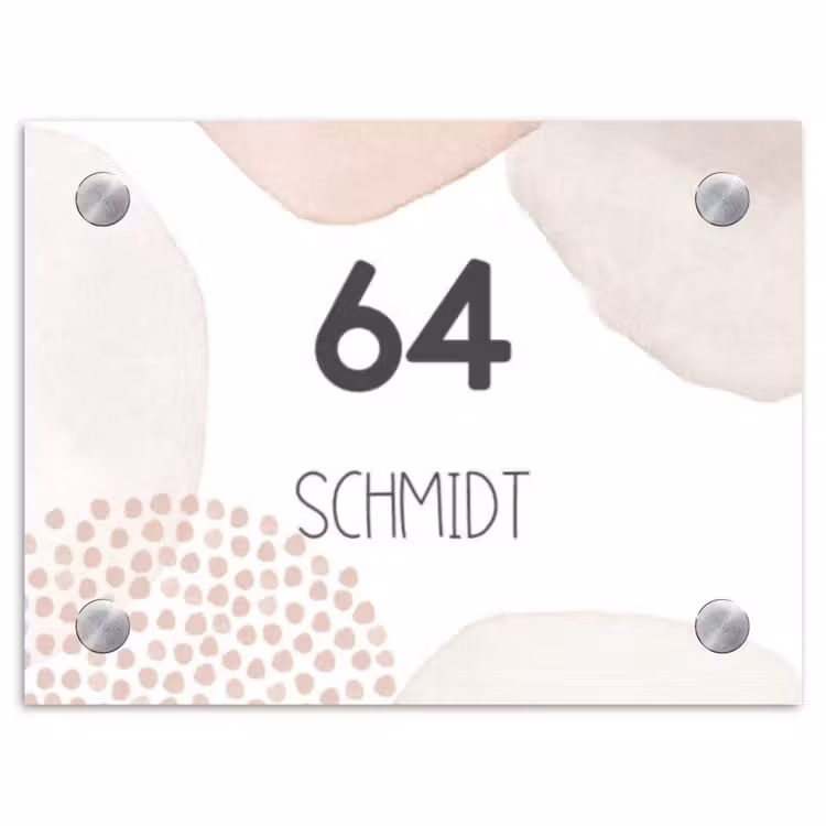 Pastelvormen - Modern Naambord Rechthoek middel -3d