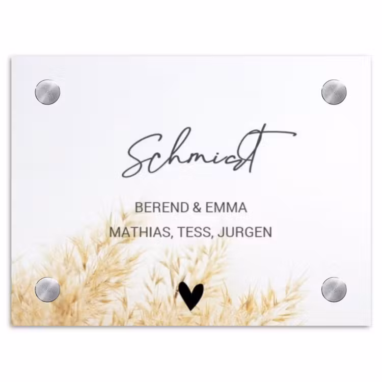 Pluimgras - Sierlijk Naambord Rechthoek middel -3d