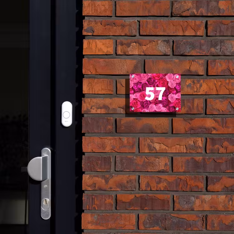 Roze rozen - Traditioneel Naambord Rechthoek middel -sfeer1-rechthoek-S