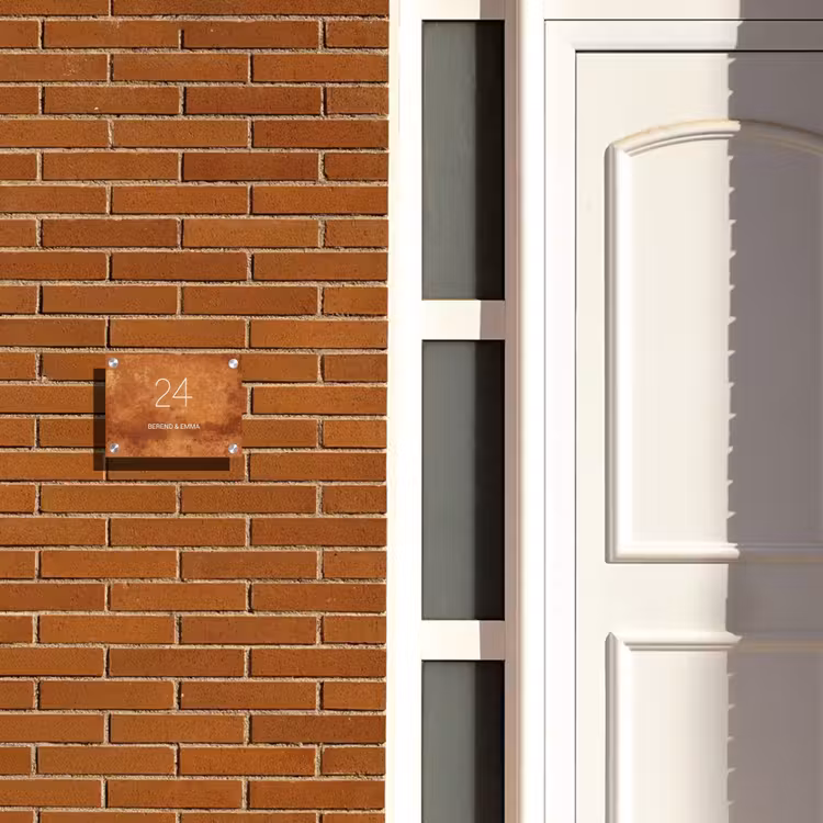 Roest - Klassiek Naambord Rechthoek middel -sfeer3-rechthoek-S