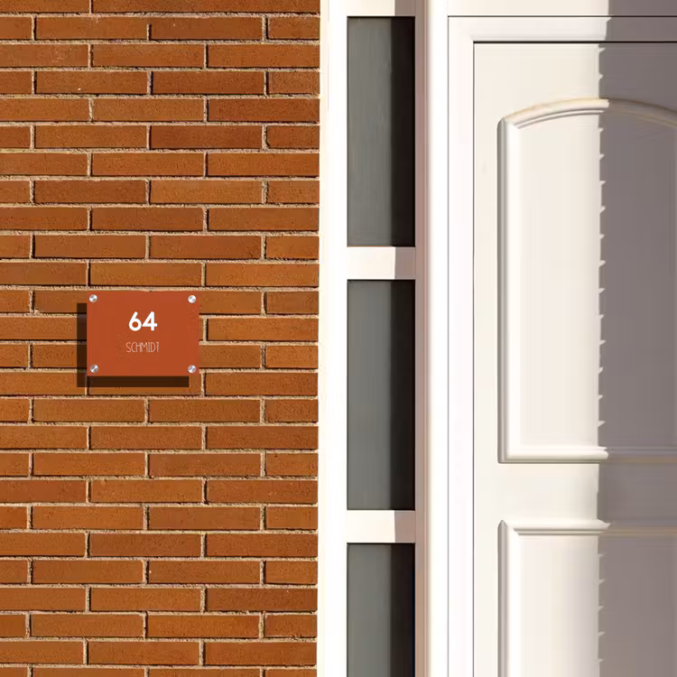 Roestbruin - Modern Naambord Rechthoek middel -sfeer3-rechthoek-S