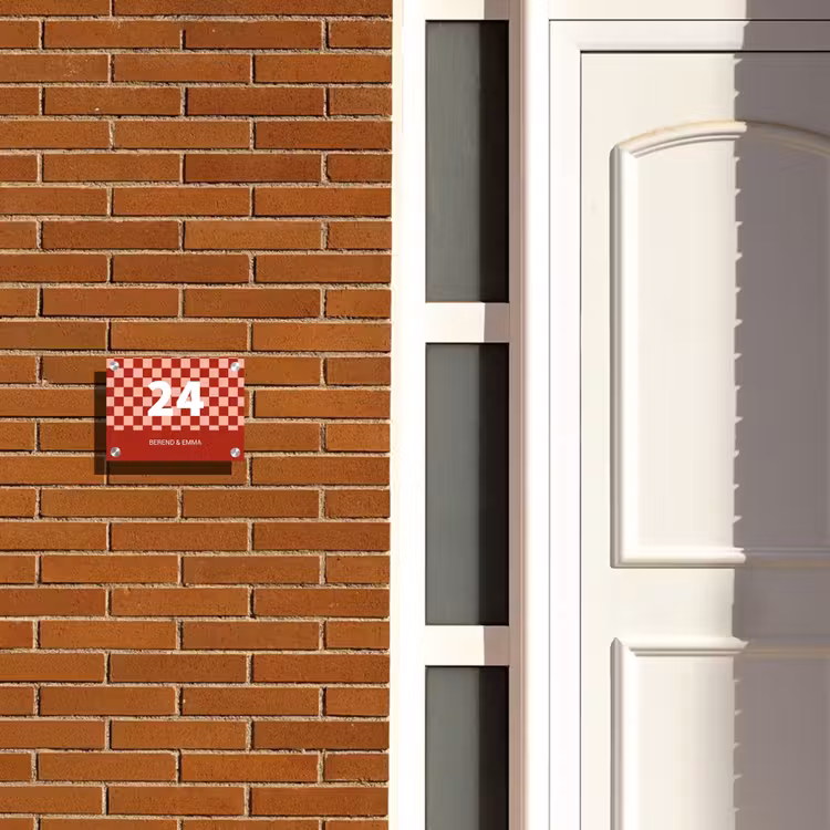 Rode blokjes - Klassiek Naambord Rechthoek middel -sfeer3-rechthoek-S