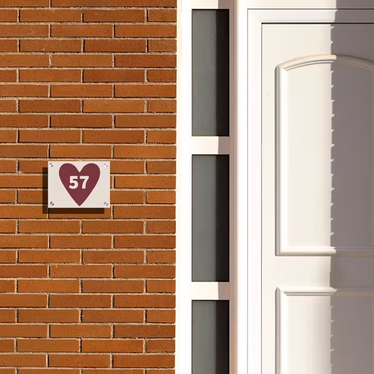 Rood hart - Traditioneel Naambord Rechthoek middel -sfeer3-rechthoek-S