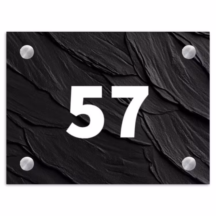 Leisteen - Traditioneel Naambord Rechthoek middel -3d