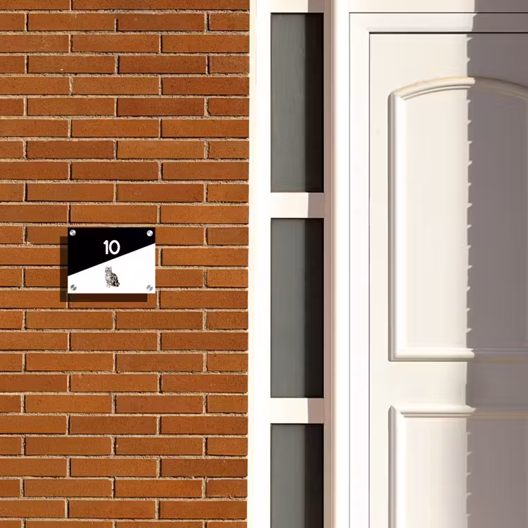 Zwart wit - Huisdier - Zilvergrijs gestreepte kat Naambord Rechthoek middel -sfeer3-rechthoek-S