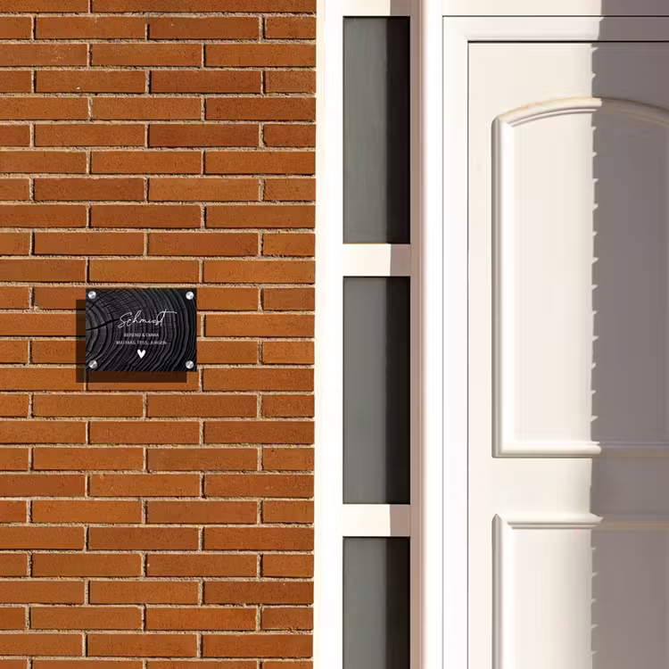 Zwart houtnerf - Sierlijk Naambord Rechthoek middel -sfeer3-rechthoek-S