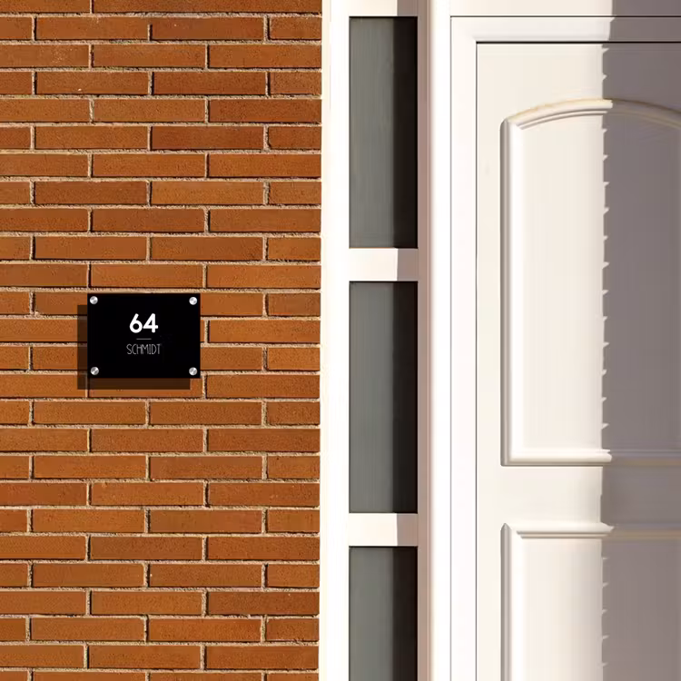 Zwart vlak - Modern Naambord Rechthoek middel -sfeer3-rechthoek-S