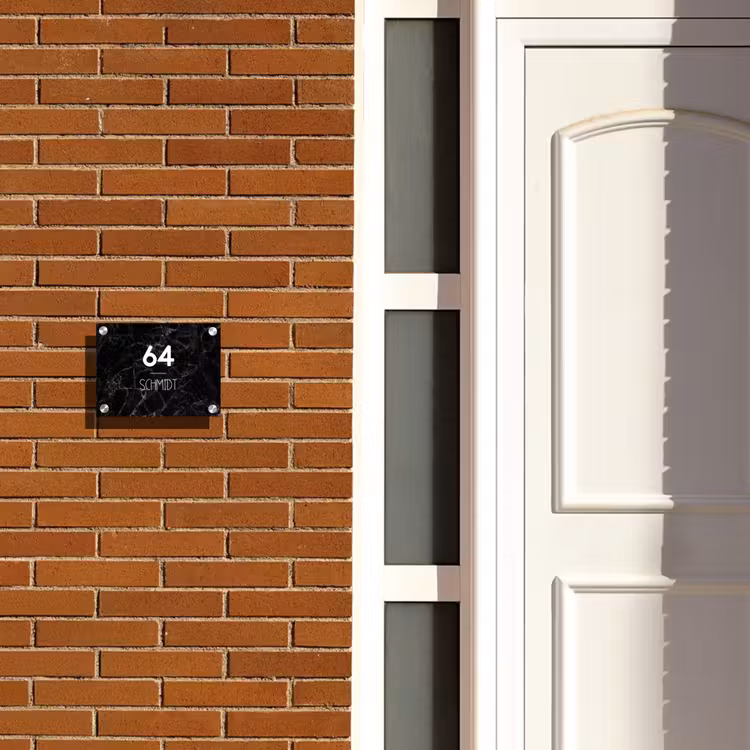 Zwarte marmer - Modern Naambord Rechthoek middel -sfeer3-rechthoek-S