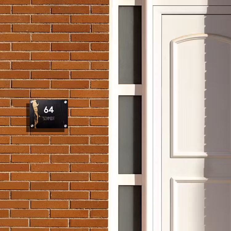 Zwart goud structuur - Modern Naambord Rechthoek middel -sfeer3-rechthoek-S