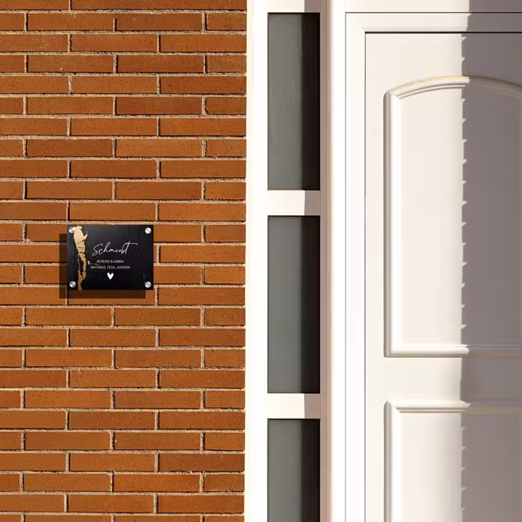 Zwart goud structuur - Sierlijk Naambord Rechthoek middel -sfeer3-rechthoek-S