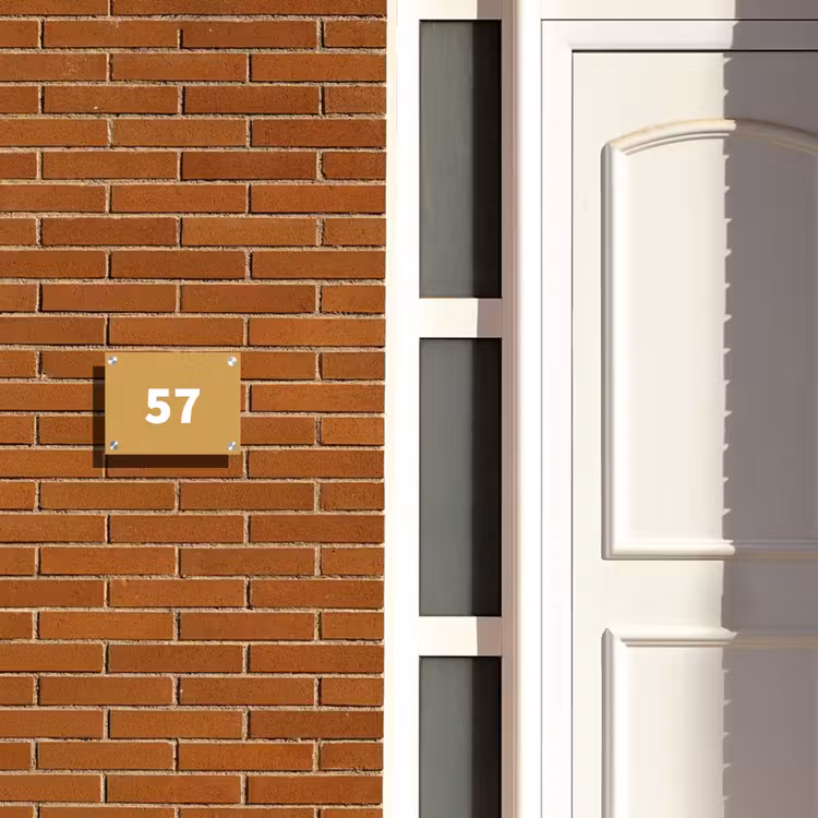 Mosterdgeel - Traditioneel Naambord Rechthoek middel -sfeer3-rechthoek-S
