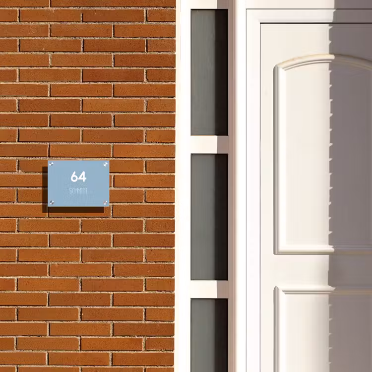 Effen - Lichtblauw - Modern Naambord Rechthoek middel -sfeer3-rechthoek-S