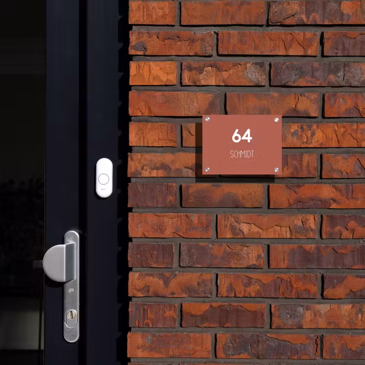 Terracotta - Modern Naambord Rechthoek middel -sfeer1-rechthoek-S
