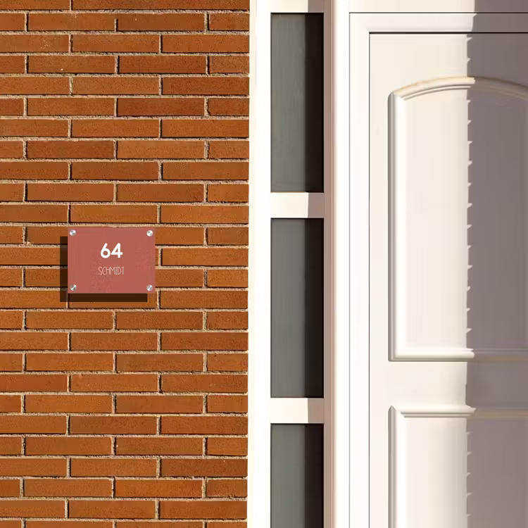 Terracotta - Modern Naambord Rechthoek middel -sfeer3-rechthoek-S