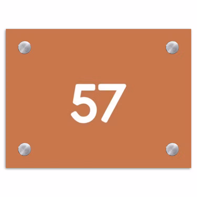 Terracotta - Traditioneel Naambord Rechthoek middel -3d