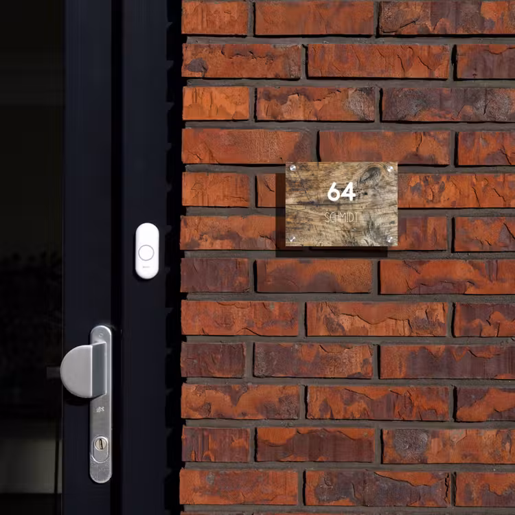 Verweerd hout - Modern Naambord Rechthoek middel -sfeer1-rechthoek-S