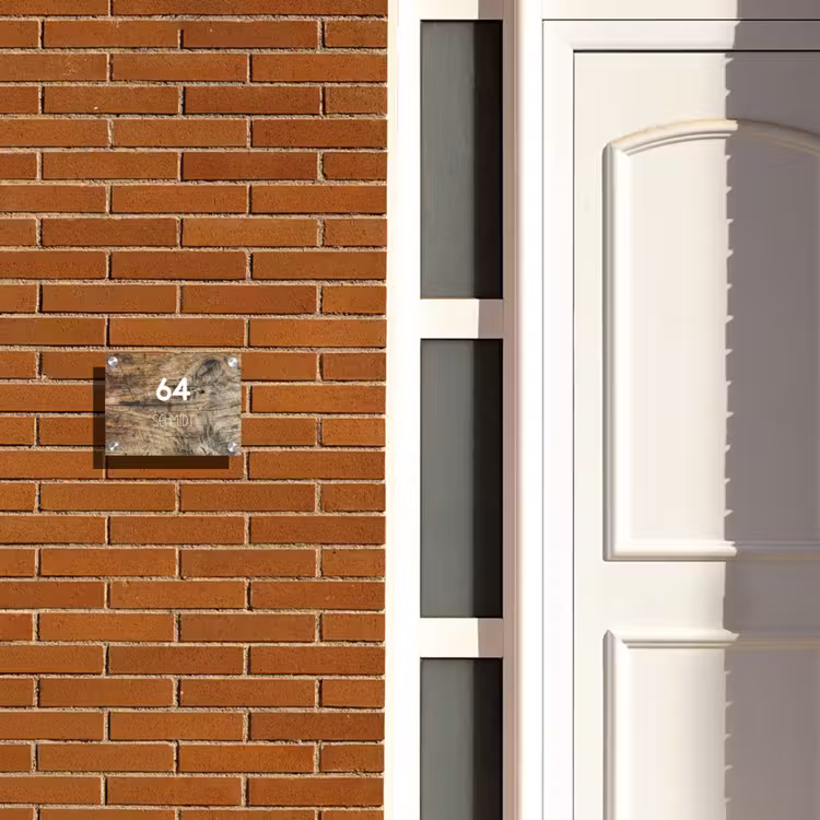 Verweerd hout - Modern Naambord Rechthoek middel -sfeer3-rechthoek-S