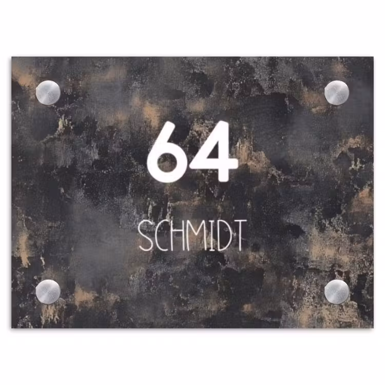 Verweerd metaal - Modern Naambord Rechthoek middel -3d