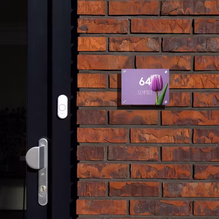 Paarse tulp - Modern Naambord Rechthoek middel -sfeer1-rechthoek-S