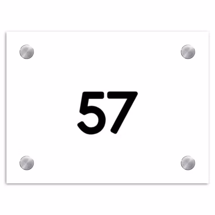 Wit vlak - Traditioneel Naambord Rechthoek middel -3d