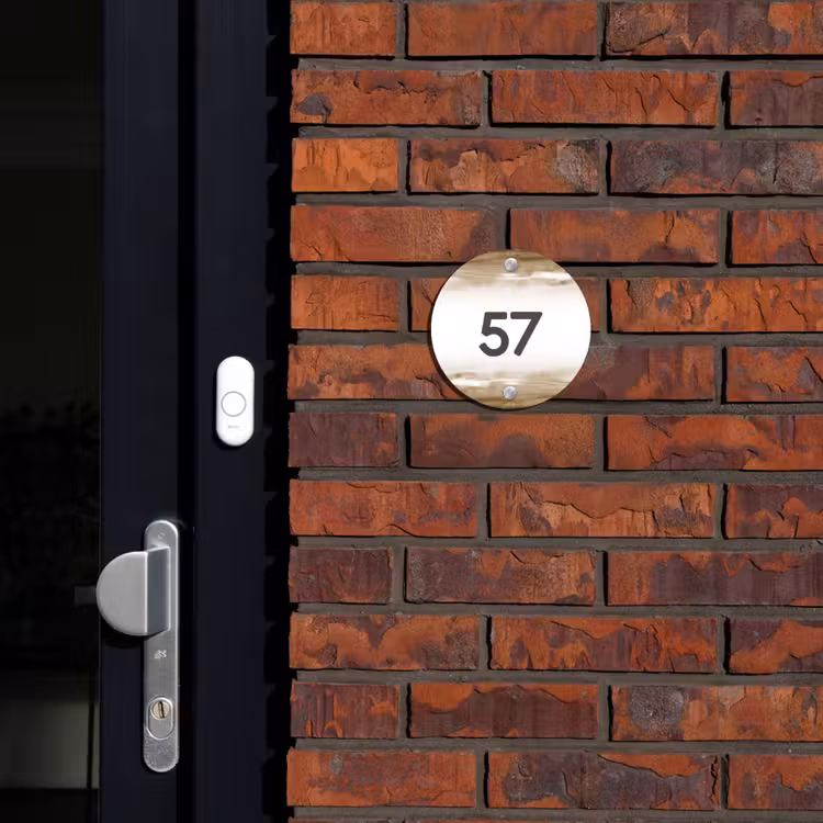 Aquarelachtergrond - Bruin - Traditioneel Naambord Rond klein -sfeer1-rond-XS