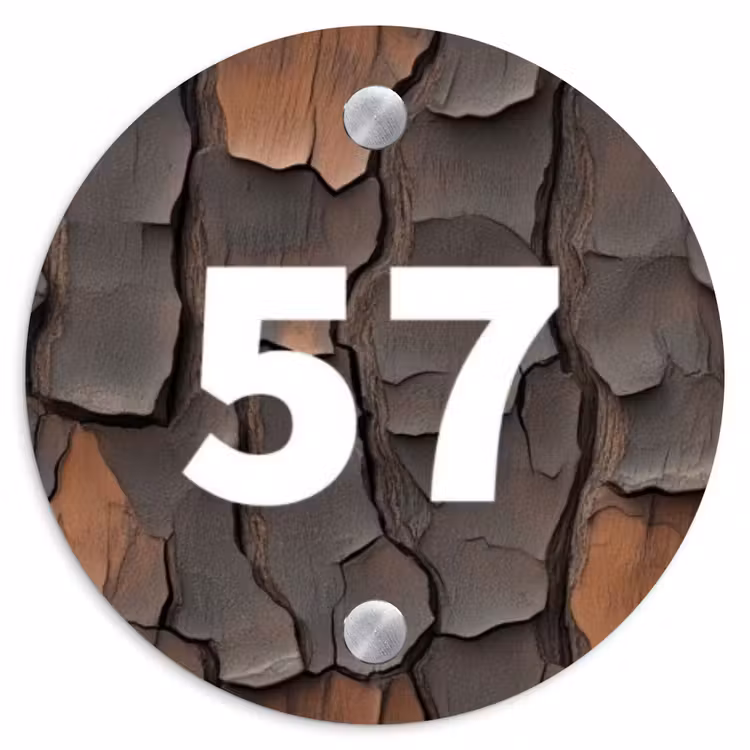 Boomschors - Traditioneel Naambord Rond klein -3d