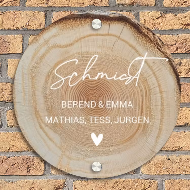 Baumscheibe - Elegant Naambord Rond klein -sfeer1