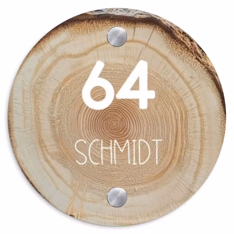 Baumscheibe - Modern Naambord Rond klein -3d