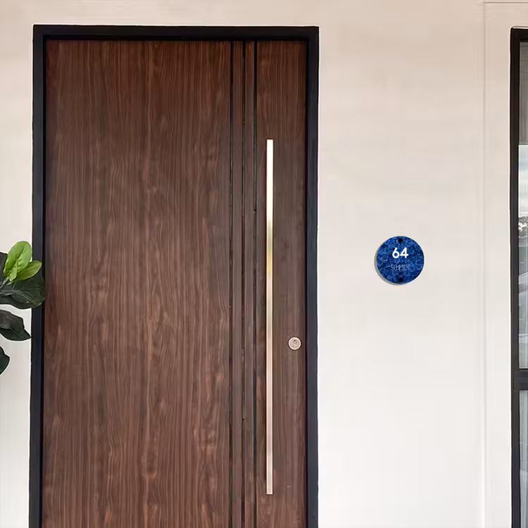 Blauwe rozen - Modern Naambord Rond klein -sfeer10-rond-XS
