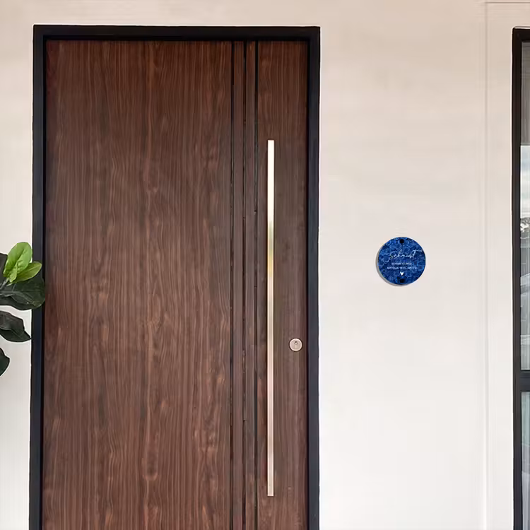 Blauwe rozen - Sierlijk Naambord Rond klein -sfeer10-rond-XS