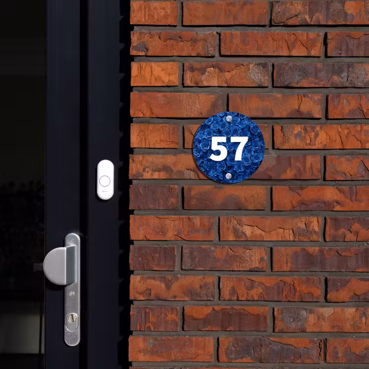 Blauwe rozen - Traditioneel Naambord Rond klein -sfeer1-rond-XS