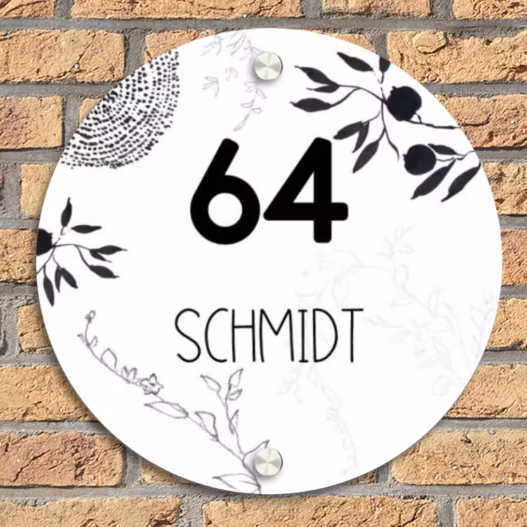 Botanisch - Modern Naambord Rond klein -sfeer1