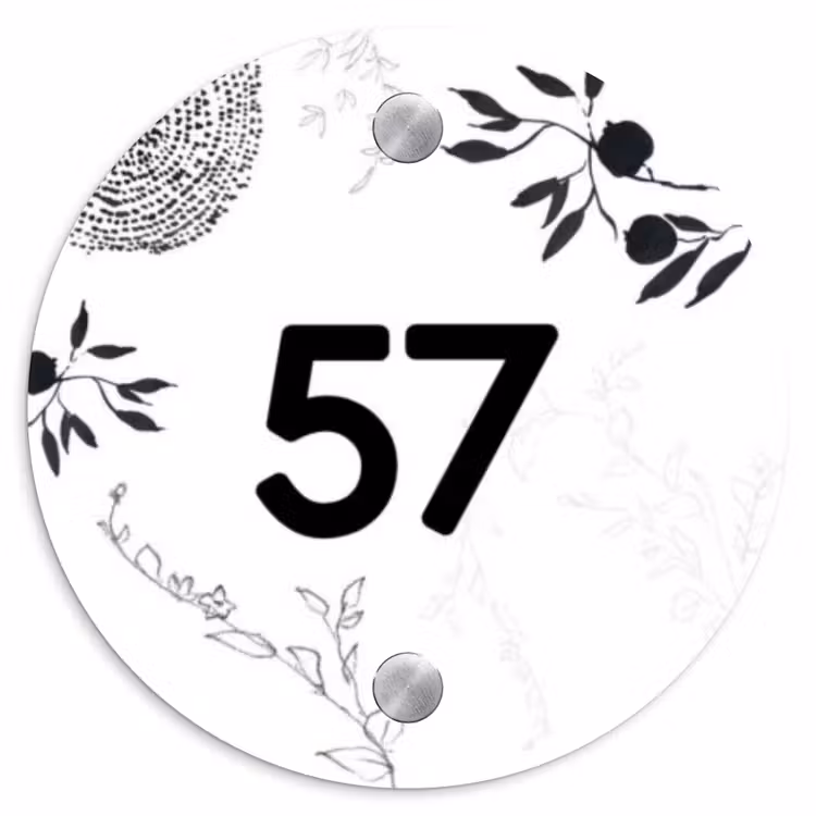 Botanisch - Traditioneel Naambord Rond klein -3d