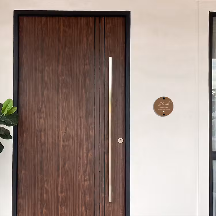 Bruin - Sierlijk Naambord Rond klein -sfeer10-rond-XS