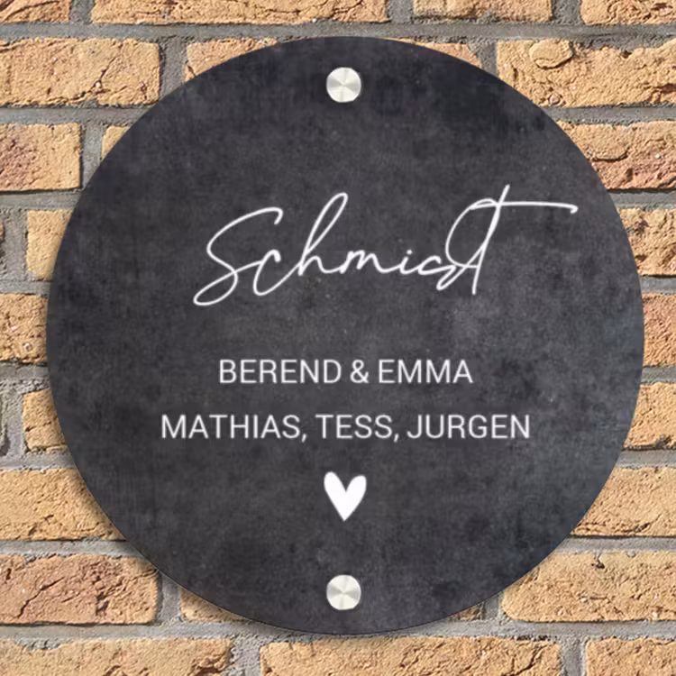 Donker steen - Sierlijk Naambord Rond klein -sfeer1