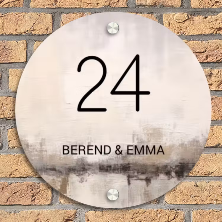 Geschilderd - Klassiek Naambord Rond klein -sfeer1