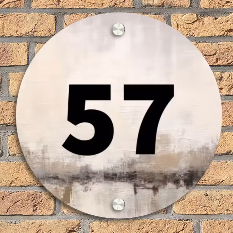 Geschilderd - Traditioneel Naambord Rond klein -sfeer1