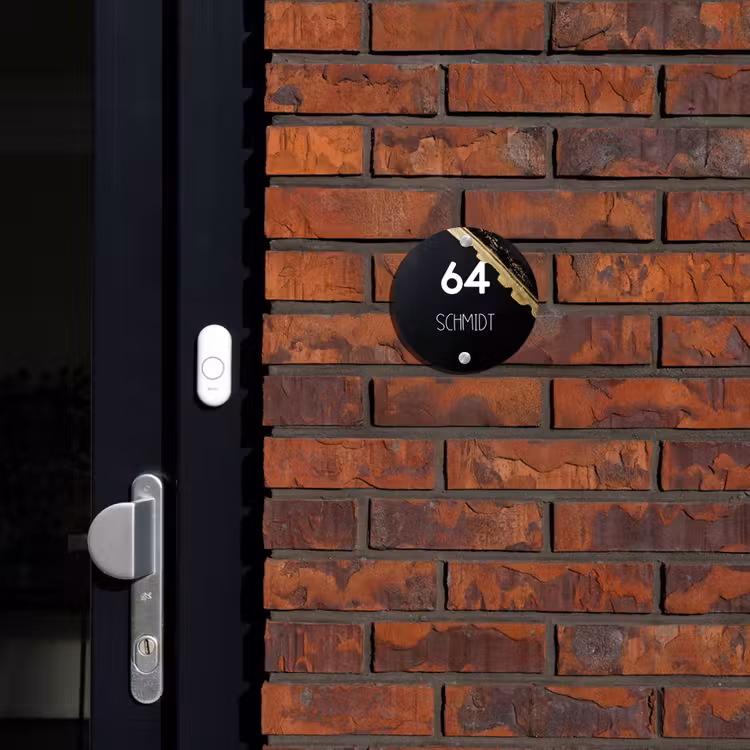 Gouden hoek - Modern Naambord Rond klein -sfeer1-rond-XS