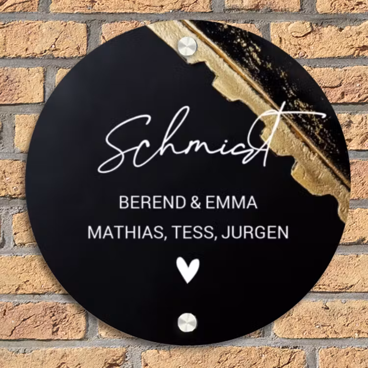 Gouden hoek - Sierlijk Naambord Rond klein -sfeer1