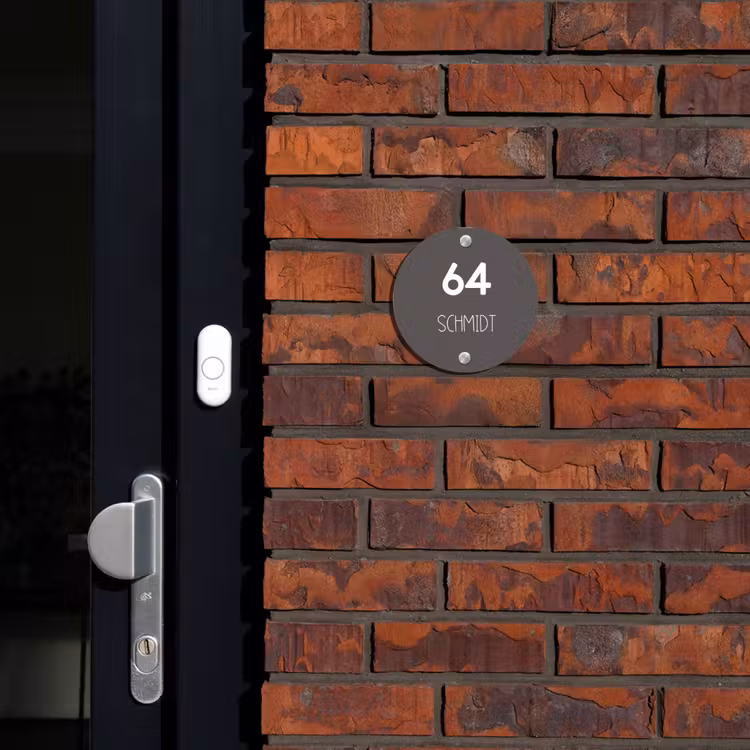 Grijs - Modern Naambord Rond klein -sfeer1-rond-XS
