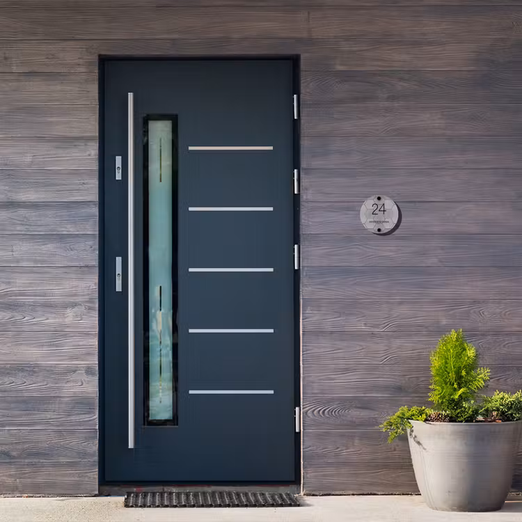Grijze tegels - Klassiek Naambord Rond klein -sfeer11-rond-XS