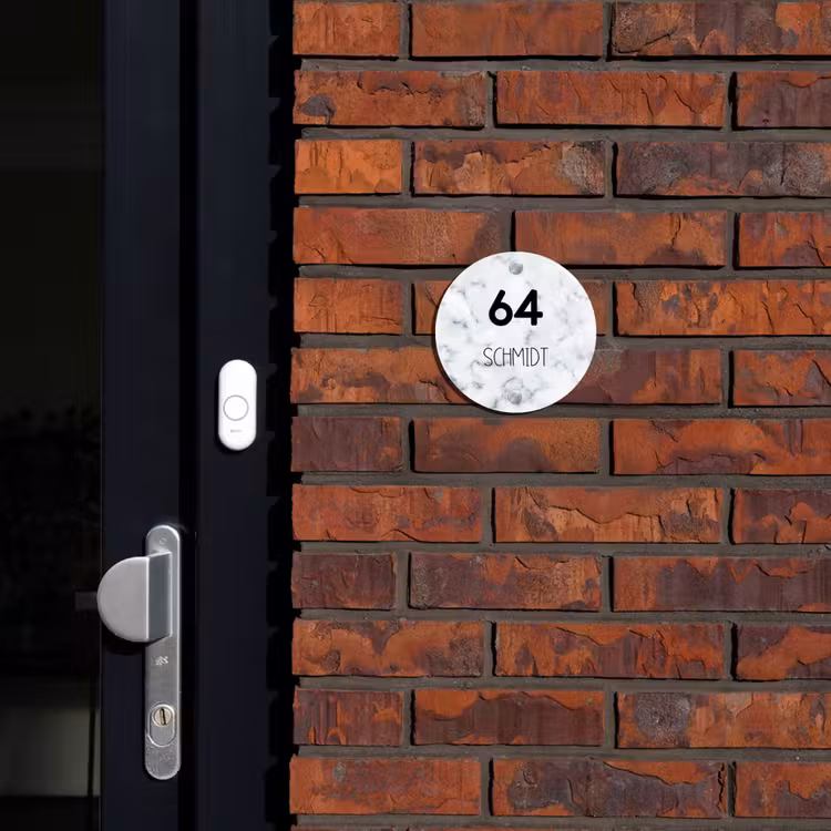 Lichtblauw marmer - Modern Naambord Rond klein -sfeer1-rond-XS