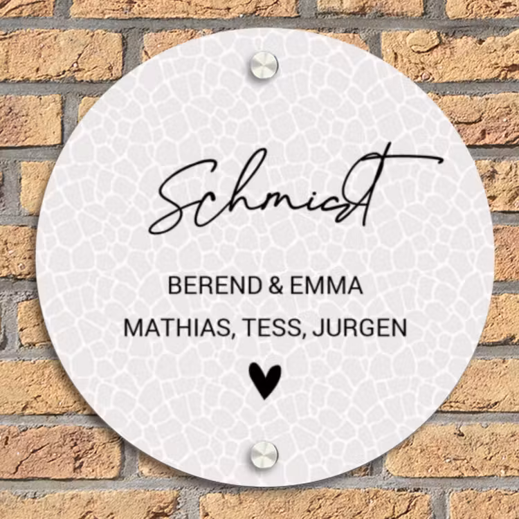 Lichte mozaïek - Sierlijk Naambord Rond klein -sfeer1