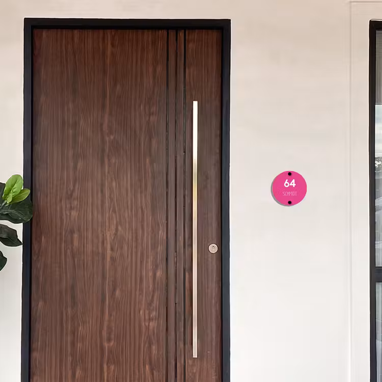 Felroze - Modern Naambord Rond klein -sfeer10-rond-XS