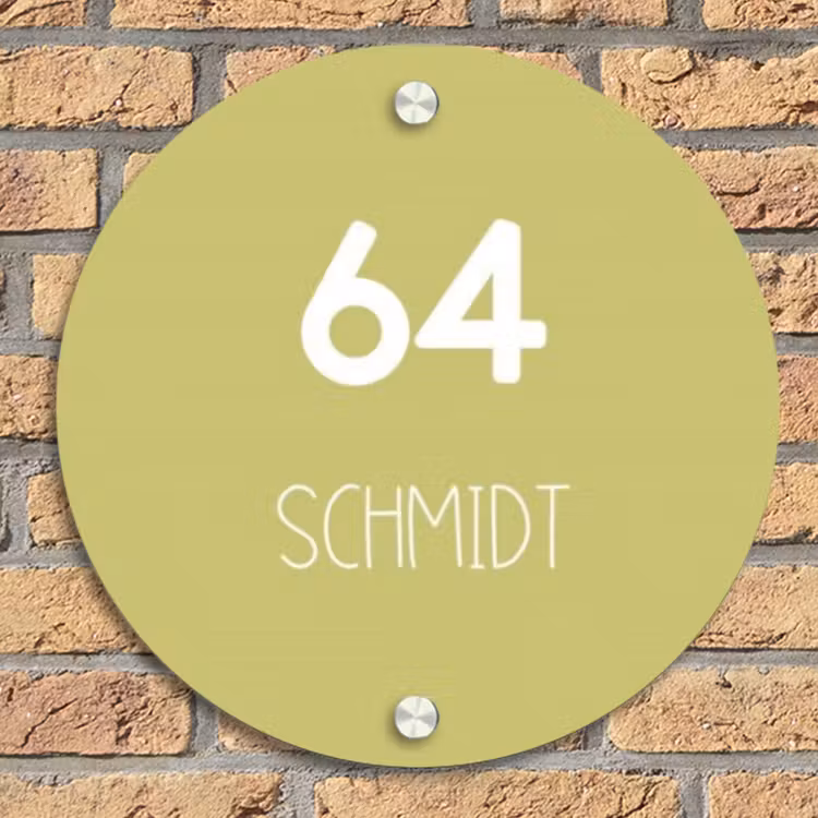 Lichtgroen - Modern Naambord Rond klein -sfeer1