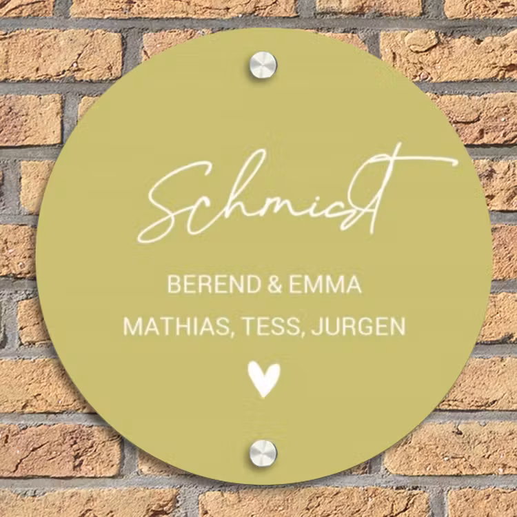 Lichtgroen - Sierlijk Naambord Rond klein -sfeer1