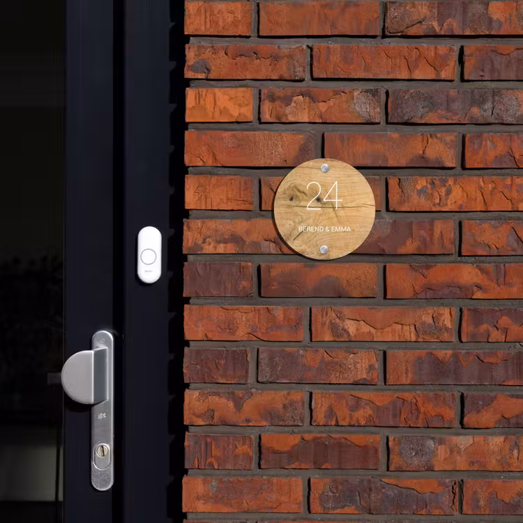 Hout - Klassiek Naambord Rond klein -sfeer1-rond-XS