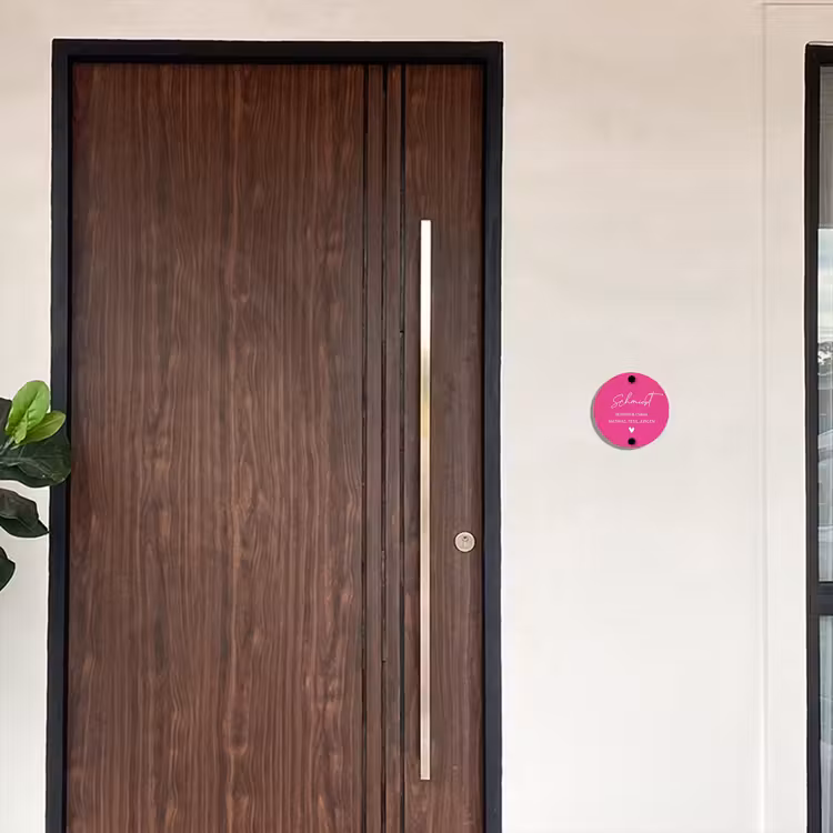 Knallrosa - Klassisch Naambord Rond klein -sfeer10-rond-XS